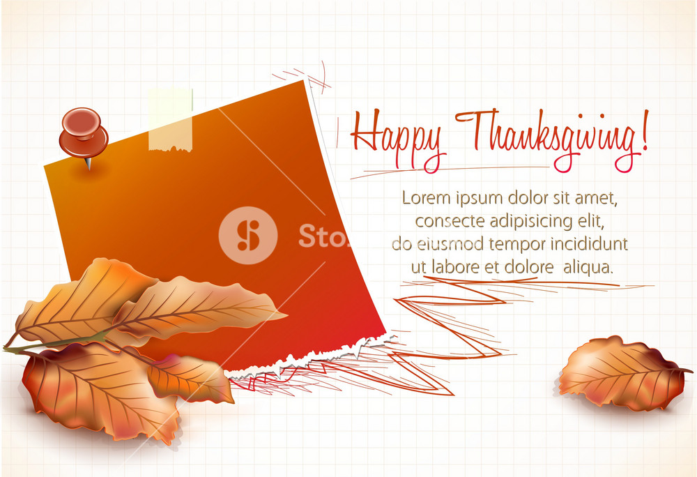 Vector Thanksgiving Illustration With Leaves Royalty-Free Stock Vector ...