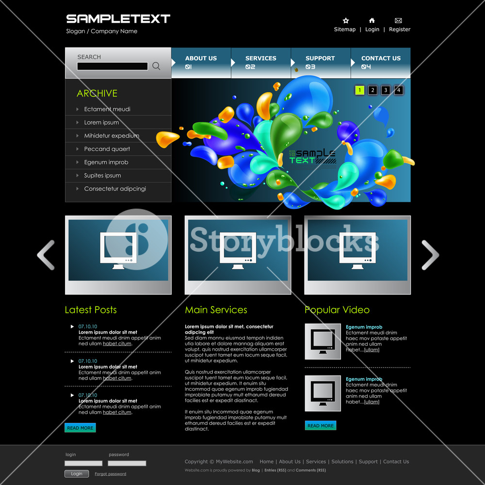 Vector Website Design Example Vector Website Design Template Royalty-Free Stock Vector SBI-300522584 ...