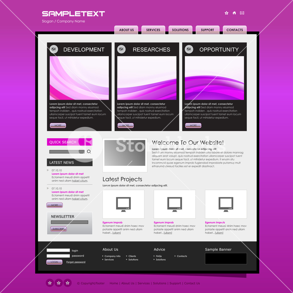 Vector Website Design Example Vector Website Design Template Royalty-Free Stock Vector SBI-300522546 ...