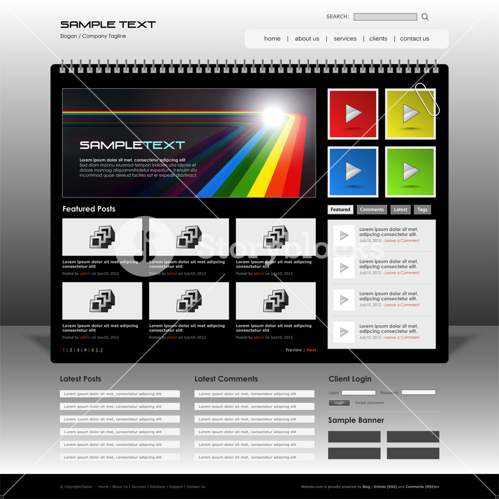 Vector Website Design Example Vector Website Design Template Royalty-Free Stock Vector SBI-300522587 ...