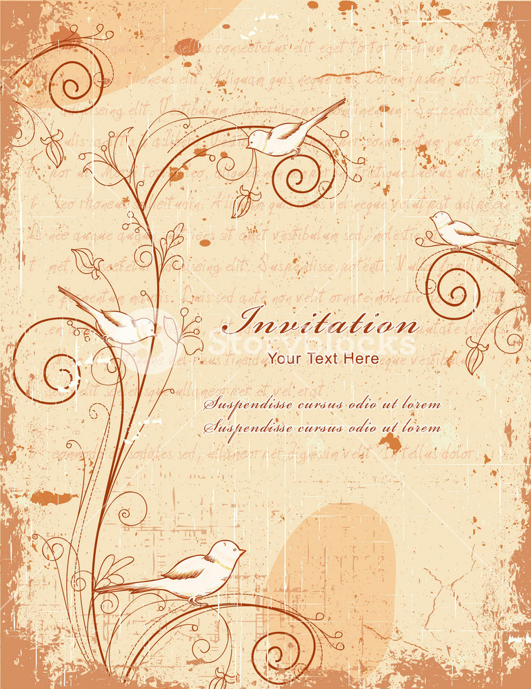 Vintage Background With Birds Vector Illustration Royalty-Free Stock ...