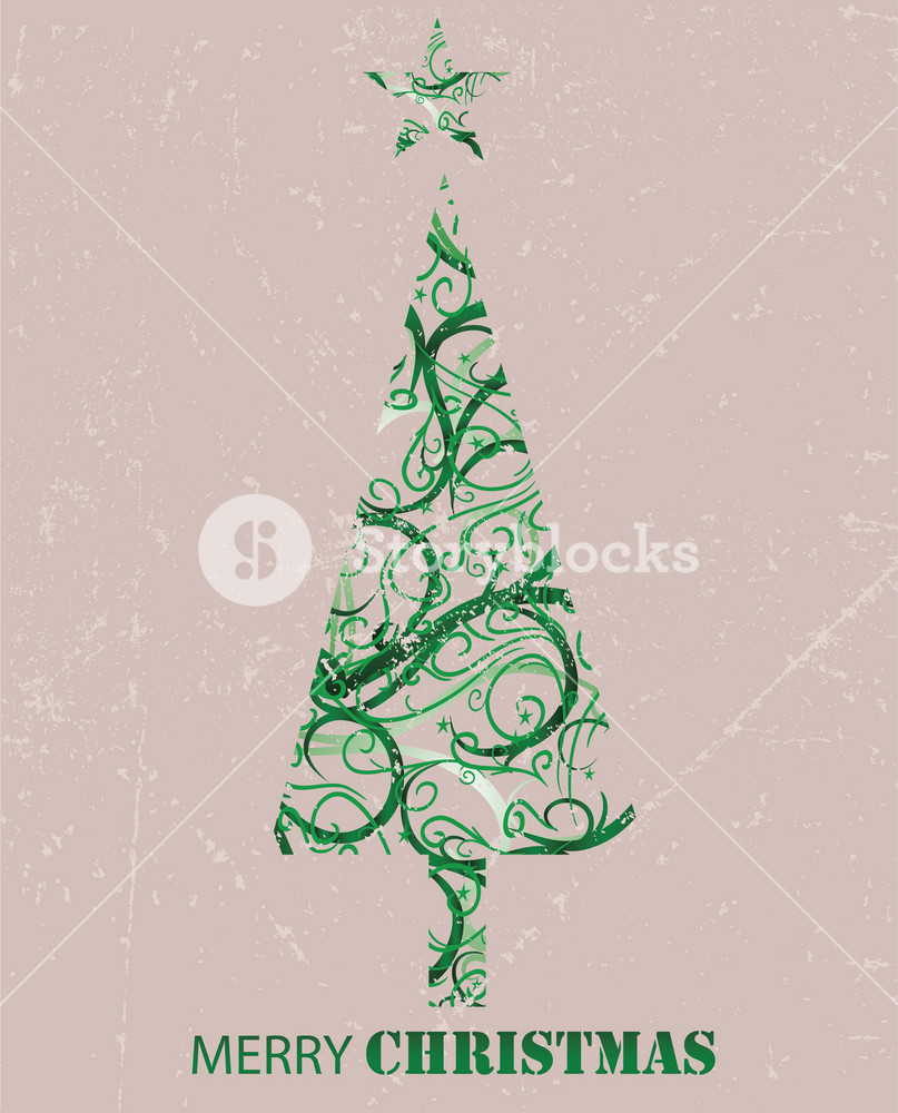 Vintage Christmas Tree Background Royalty-Free Stock Vector SBI ...