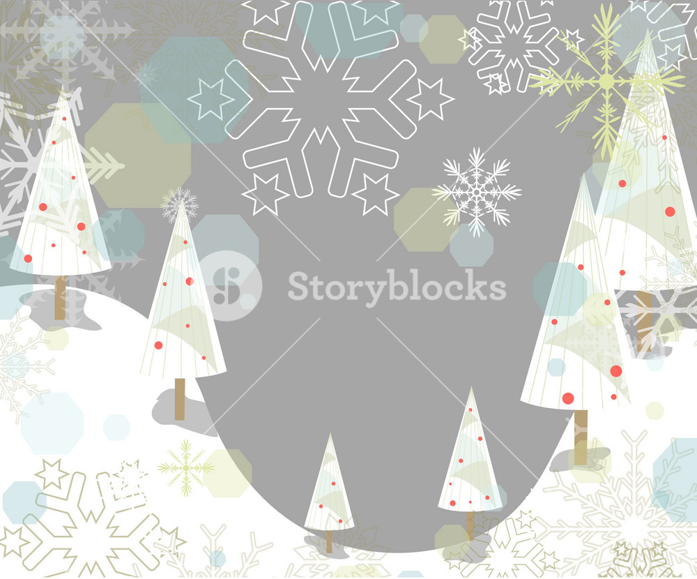 Winter Background With Trees Vector Illustration Royalty-Free Stock ...