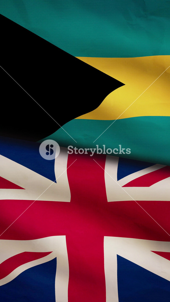 Bahamas And Uk Flag Vertical Moment - Stock Image SBI-356587023 ...