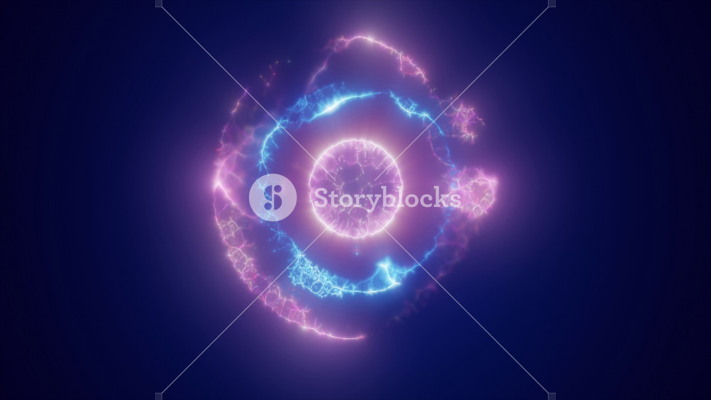 Purple energy magic circle, sphere, ball made of futuristic waves and lines of particles of atomic energy and electricity force field. Abstract background. Video in high quality 4k, motion design