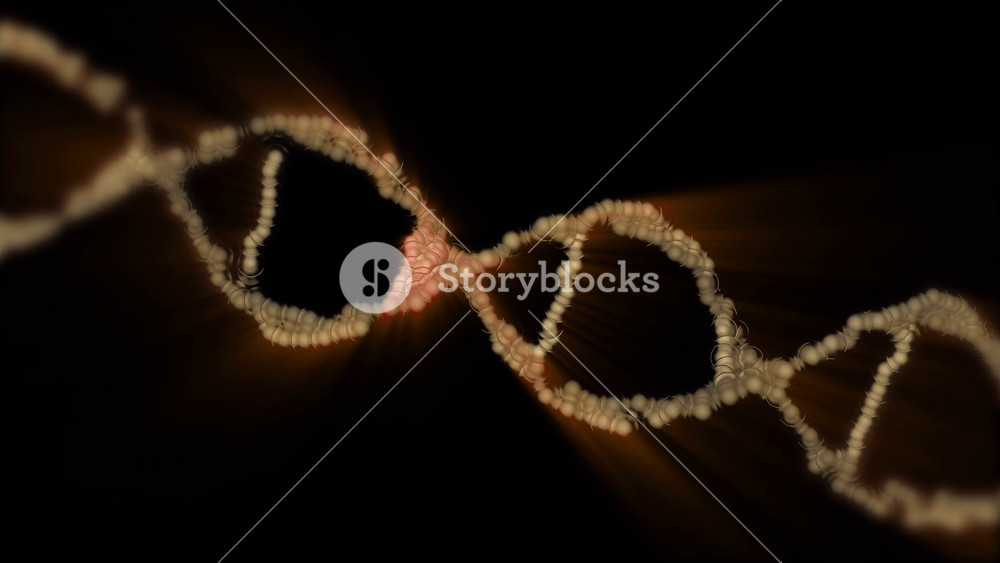 The DNA chain rotates in a helix.This video make a perfect concept for human DNA, microbiology, RNA protein, pharmaceutical health, genetics, stem cell research, healthcare, or the human genome.